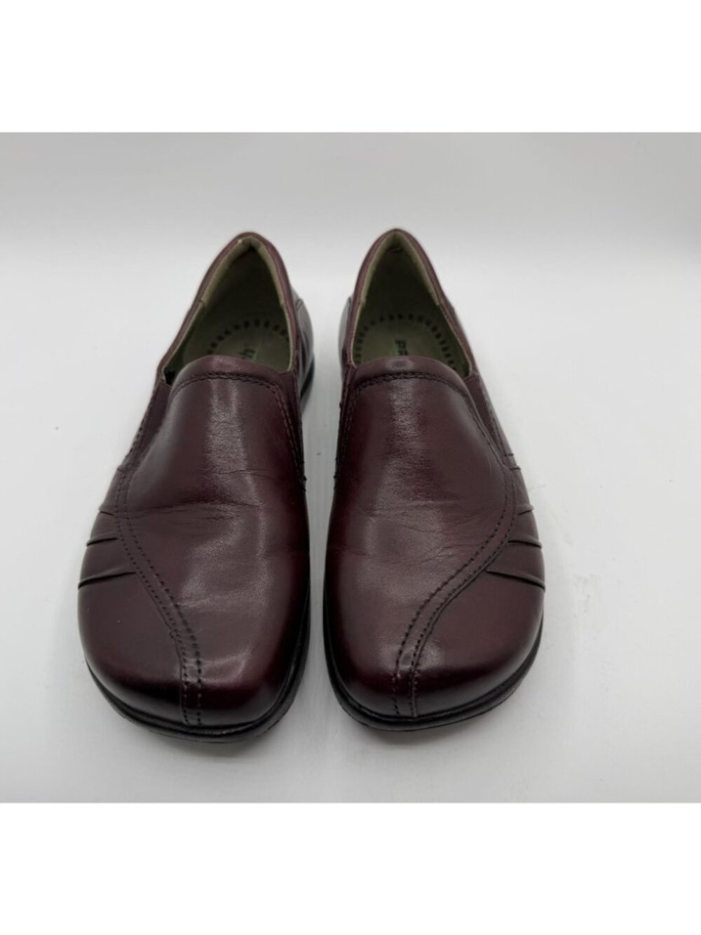 Earth Origins Loafers Women Size 5B Leather Plum Preppy Minimalist Work Shoes - Picture 2 of 13